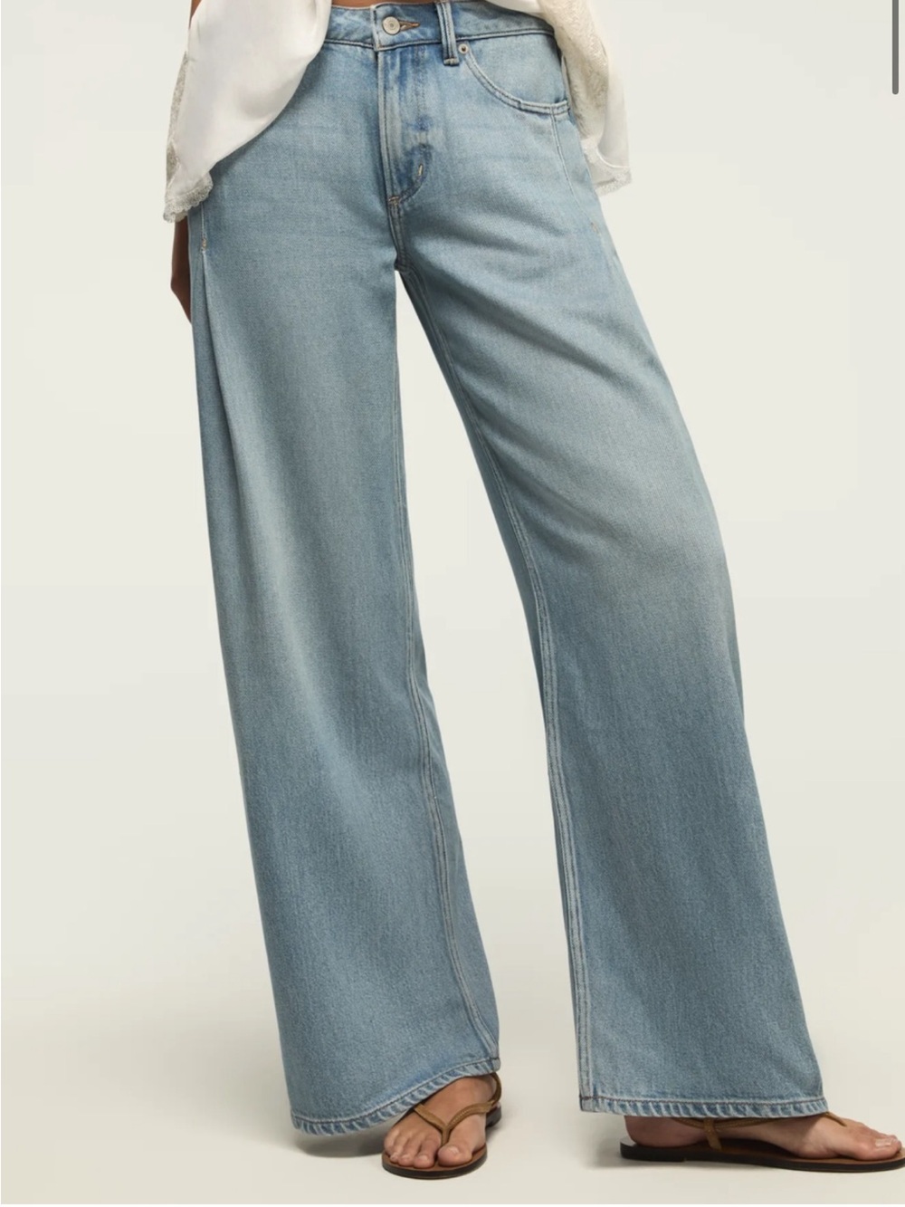 Lucky Brand Pleated Liquid Denim Palazzo - Picture 2 of 13